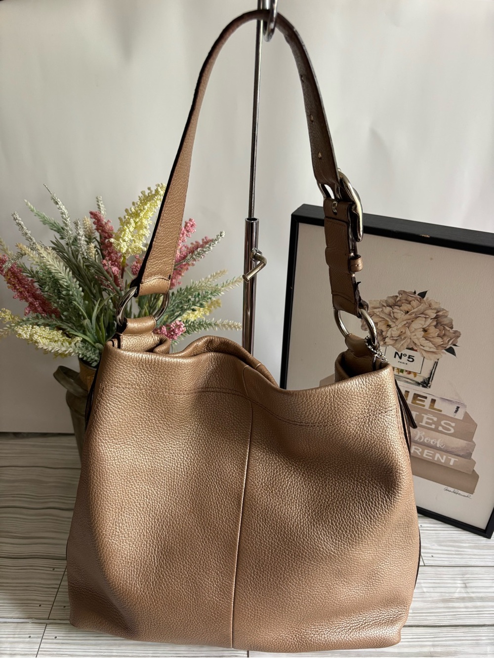 Coach Penelope pebbled leather hobo bag 16535